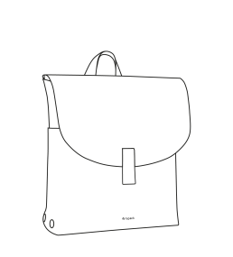 Eine Zeichnung von dem 9 Liter großen Rucksack von wrapack.